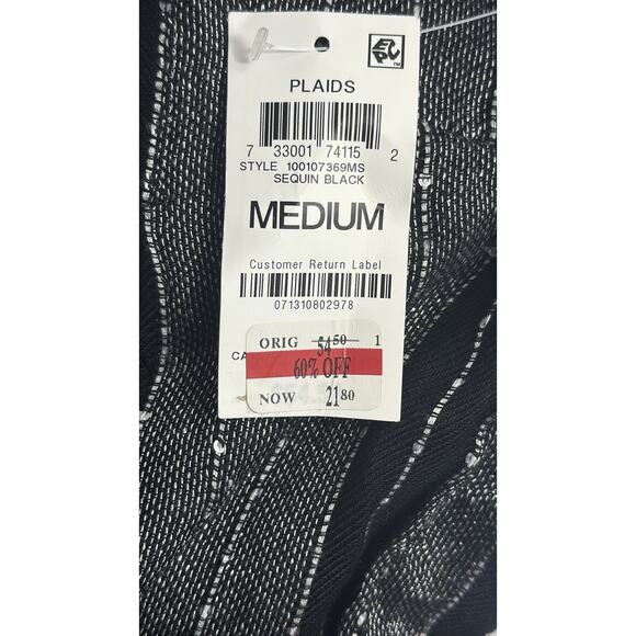 NWT STYLE & CO Women Black/Gray Metallic Collared Button Down Shirt Size M - Picture 5 of 5